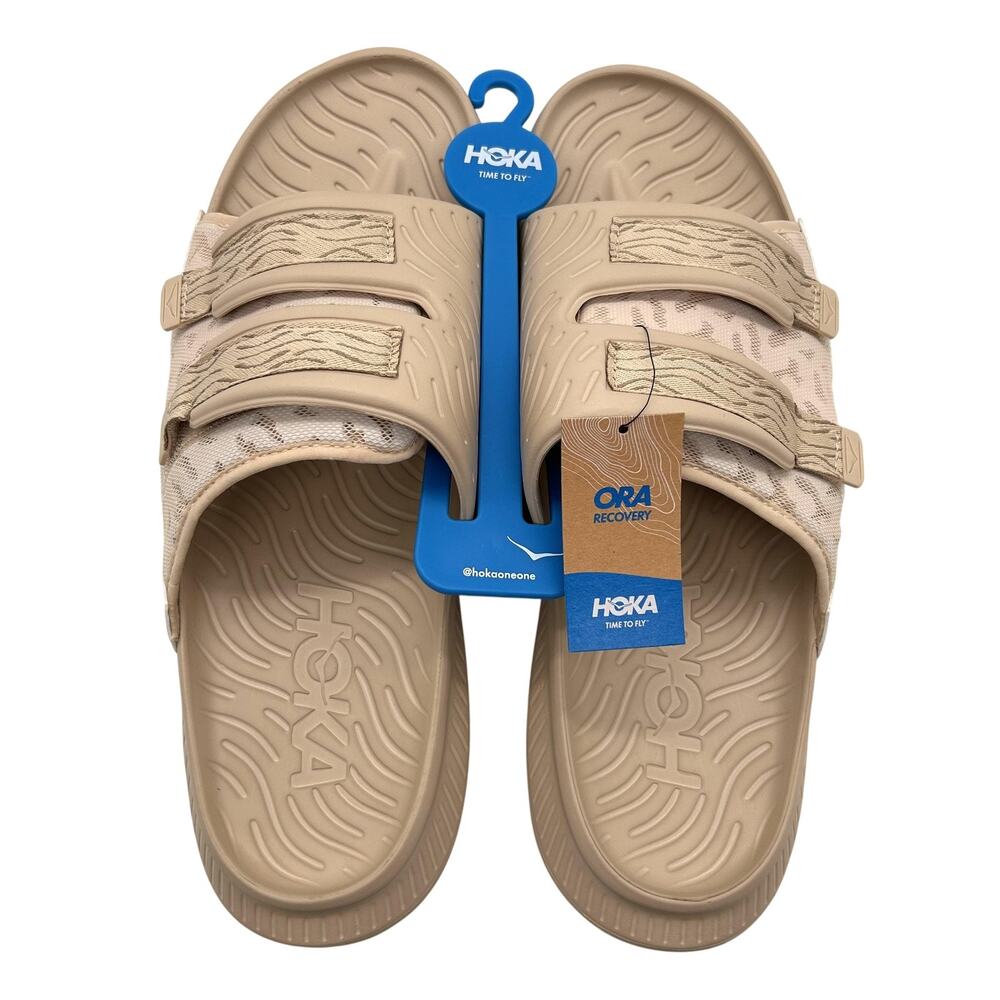 New HOKA Ora Luxe Sandals Mens 14 Shifting Sand Dune Recovery Slides 1134150